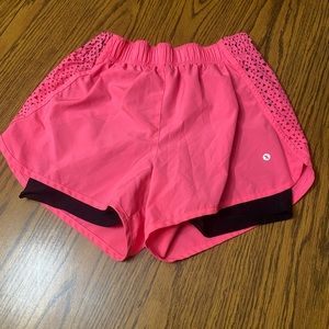 Xersion Pink Athletic Shorts with Elastic Waistband and Mesh Panels